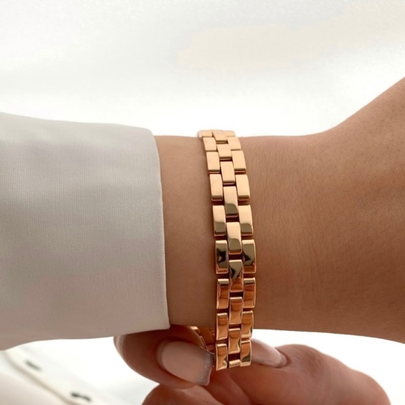 🎄 HOLIDAY PICK 🎄 Chain Chunky Link Bracelet 18k Gold Plated Luxury Jewelry - Picture 2 of 14